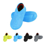 Silicone Waterproof Foldable Non-slip Wear-resistant Shoe Covers for Men & Women, 1 Pair, Blue