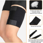 Wrap Compression Sleeve with Anti-Slip Strip Support Thigh Quad Sprains, Black