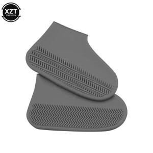 Silicone Waterproof Foldable Non-slip Wear-resistant Shoe Covers for Men & Women, SFZ-726-4, 1 Pair, Grey