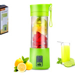Portable Blender, Personal Size Electric Rechargeable USB Juicer Cup, Fruit Mixer Machine with 4 Blades for Home and Travel (380 ml, Multicolor)