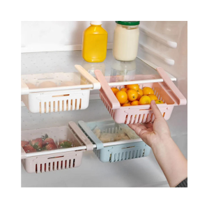 NEW Adjustable Stretchable Fridge Organizer Drawer Basket Refrigerator Pull-Out Drawers Fresh Spacer Layer Storage Rack