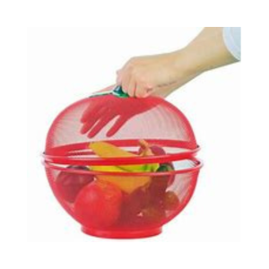 Apple Shape Net Basket for Fruits Vegetables Kitchen Basket Insect Proof Drain Wash (27 CM) Assorted Color
