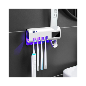 Ultraviolet Toothbrush Holder Auto Toothpaste Dispenser Sterilizer Solar Energy Bathroom Toothpaste Squeeze Holder
