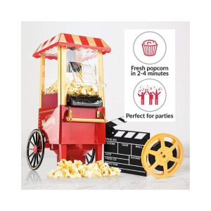 Popcorn Maker -Retro Electric Hot Air Popper Machine for Home and Party Celebrations