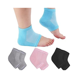Silicone Gel Heel Crack Protectors - Set Of 2- Moisturizing And Foot Pain Relief Socks