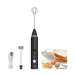 Milk Frother Handheld, Gbivbe Rechargeable Whisk Drink Mixer for Coffee with Art Stencils, Coffee Mixer for Cappuccino, Hot Chocolate Match, Frappe, H