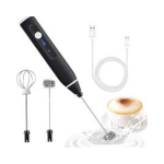 Milk Frother Handheld, Gbivbe Rechargeable Whisk Drink Mixer for Coffee with Art Stencils, Coffee Mixer for Cappuccino, Hot Chocolate Match, Frappe, H