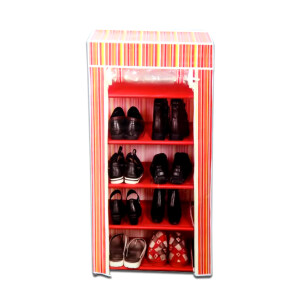 IN-HOUSE SHOE RACK, 5-LAYER STYLISH SHOE ORGANIZER, SHOE RACK FOR ENTRYWAY HALLWAY STORAGE FURNITURE WITH NON-WOVEN FABRIC DUSTPROOF COVER,