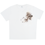 Del Sol Basamat Color Change Women's T-shirts Splash Butterfly V-Neck T-White