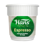 Hans Espresso Instant Coffee In Cup, 6 Cups Box