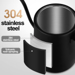 Gooseneck Electric Kettle 0.8L,Pour Over Coffee and Tea Kettle Wood Handle, Stainless Steel Inner,1000W