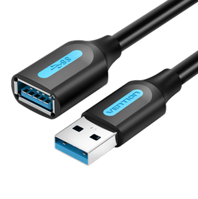 USB 3.0 A Male to A Female Extension Cable 2M Black PVC Type