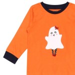 Luqu 2 Piece Infant Baby 100% Cotton Pyjama Set Sleepwear , Long Sleeve T-Shirt, Orange Ghost Embroidery