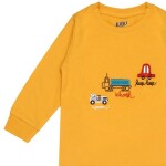 Luqu 2 Piece Infant Baby 100% Cotton Pyjama Set  Sleepwear, Long Sleeve T-Shirt, Yellow Car Embroidery