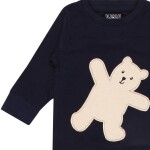Luqu 2 Piece Infant Baby 100% Cotton Pyjama Set Sleepwear, Long Sleeve T-Shirt, Blue Bear Embroidery