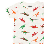 Luqu 2 Piece Toddler Kids Cotton Pyjama Set Sleepwear, Short Sleeve T-Shirt, White Dinosaur