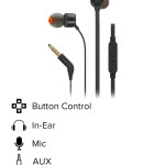 T110 Wired In-Ear Earphones Black