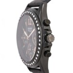 Men's Stone Studded Analog Watch STW00001B0 - 38 mm - Black