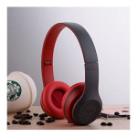 Multifunctional Stereo Wireless Bluetooth, Headphones Foldable Over Ear Headset Red
