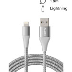 Powerline+ II Cable (6ft) MFi Certified for iPhone 11/11 Pro/11 Pro Max/Xs/XS Max/XR/X / 8/8 Plus / 7/7 Plus / 6/6 Plus / 5 / 5S Silver