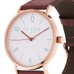 Men's Water Resistant Leather Analog Wrist Watch TE50276002 - 40 mm - Brown
