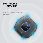 Anker PowerConf Bluetooth Speakerphone With 6 Microphones black