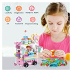 Food Cart Building Block Toy Set for Kids Building Block Playset Building Kit Street Food Construction Toys Gifts for Boys Girls Aged 4 5 6 7 8+