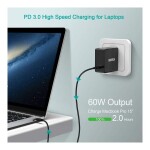 60W USB-C PD Charger For Apple iPhone 13/12/ro/Air And iPad Pro BlackMacBook P