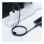 USB-A to USB-C Aluminum Alloy Charging Data Cable Black