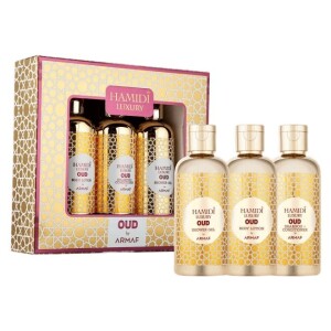Luxury Oud 3pcs Cosmetics Gift Set - Personal Care (Shower Gel + Body Lotion + Shampoo Conditioner)