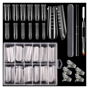 107 Pieces Dual Nail Form Set Clear Gel Nail Extension Mold 12 Sizes