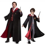 Harry Potter Robe Costume Cosplay Set,Hogwarts Wizarding World Costume Robes for Kids & Adults,Dress Up Accessory Include with Striped Tie