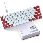 61keys Wired 60% Mechanical Gaming Keyboard Blue Switch Full Anti-ghosting Portable Mini Keyboard for Windows Laptop PC Mac