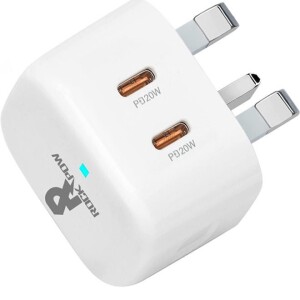 40W iPhone 14 Fast Charger USB C Plug Dual Port 20W USB Type C Wall Charger Plug Power Adapter UK Charging