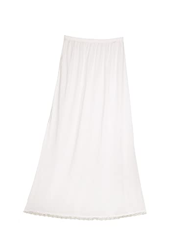 Full Length Soft inner Skirt Silk 100% with Elasticised Waistband Small Lace Women