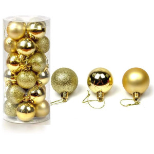 20-Pack Christmas Ball Ornaments with Strings, 1.5-inch Shatterproof Christmas Tree Baubles Balls with String, Ornaments