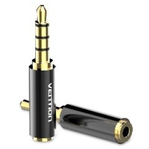 3.5mm Male to 2.5mm Female Audio Adapter Black Metal Type