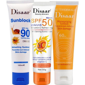 DISAAR SPF 60+ Moistening Sunblock Sunscreen Cream, Refreshing Sunblock SPF90++
