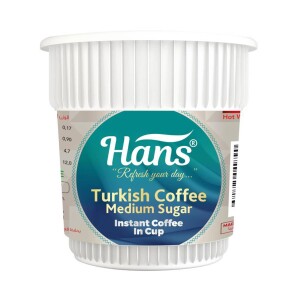 Hans Turkish Medium Sugar Instant Coffee In Cup 6 Piece