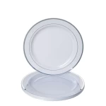 Rosymoment Premium Quality Plastic silver Dinner Plate 9 Inch, Set Of 10 Pieces