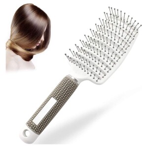 Vent Hair Brush, 10 Row Vented Massage Curl Comb,White
