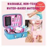 22 Pcs Kids Makeup Kit for Girls Washable Makeup Kit Toddler Make Up & Cosmetic Set Play Pretend Dress Up Starter with Cosmetic Box