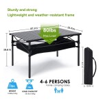 Folding Camping Table with Carrying Bag,Portable Lightweight Aluminum Folding Picnic Table Roll Up Table for Camping, Picnic, Fishing BBQ,21*37 in