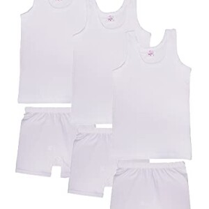 3 - Pieces Boy's Cotton Vest Undershirt and Short underwear set white