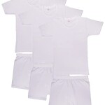 3 - Pieces Cotton Roundneck Undershirt and Short underwear boy set white
