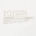 DLORKAN White Floating Shelves -Wall Mounted Hanging Shelves, Decorative Storage Shelves for Bathroom, Kitchen, Living Room & Bedroom (White)