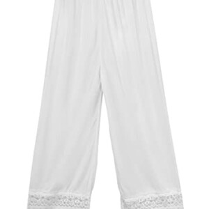 Full Length Soft inner Pants Trousers Big Lace Silk 100% with Elasticised Waistband Women