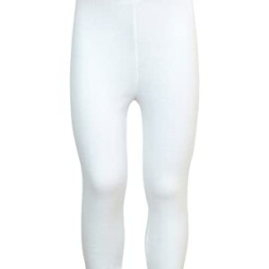 Full Length Pants Inner Girls Leggings With Elasticized Waistband Cotton White