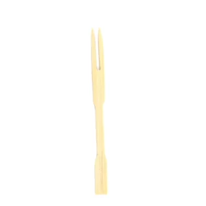 Rosymoment Bamboo Forks 3.5 Inch,(50pcs) Mini Food Picks for Party, Banquet, Buffet, Catering, and Daily Life Two Prongs - Blunt End Toothpicks
