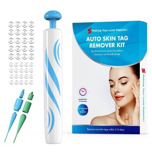 2 in 1 Skin Tag Remover Device Kits,for 2-8mm Tags,2 in 1 Skin Tag Remover Wart Removal with 40 Micro and Regular Skin Tag Bands